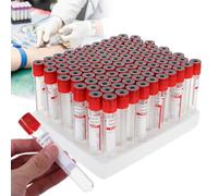 100 Provette per Prelievo Di Sangue Sottovuoto(3Ml/5Ml/10Ml),Provette per Prelievo Sangue in Plastica Pet Con Tappo a Vite,Provette Monouso per Prelievo Di Sangue Da Laboratorio,10ML