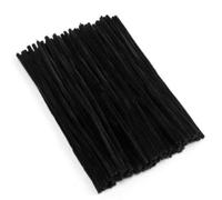 100 pulitori per pipe, colore nero, filo di ciniglia, 6 mm x 30 cm, filo di pulizia per lavori fai da te, progetti artigianali, filo di ciniglia, per fai da te e decorazione, colore nero