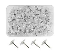 100 puntine trasparenti per ingranaggi, spille per bacheca, spille per carte di credito, spille da parete bianche, spille di posizionamento a spirale, adatte per poster e carte