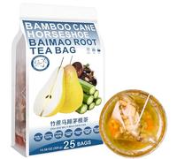 100% Pure Natural Herbal Tea, Bamboo cane Horseshoe Baimao Root Tea Bag, 300g/10.58oz (12g*25bags), 竹蔗马蹄茅根茶, Acqua Castagna, Neve Pear, Licorica, Carota, Senza Caffeina, Senza Additivi, Non OGM