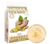 100% Pure Natural Herbal Tea, Ginger Tea Bag, 150g/5.29oz (3g*50bags), 姜丝茶 tè radice di zenzero, caffeina libera, zenzero naturalmente puro senza additivi, non OGM