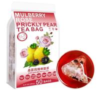 100% Pure Natural Herbal Tea, Mulberry Rose Prickly Pear Tea Bag, 250g/8.81oz (10g*25bags), 桑葚玫瑰刺梨茶, Poria Cocos, Wolfberry nero, limone, giglio, senza caffeina, senza additivi, non OGM