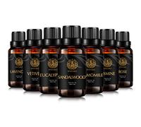 100% puro Aromaterapia Olio essenziale Set per diffusore - (Rose, legno di sandalo, gelsomino, vetiver, lavanda, eucalipto, camomilla), 7x30ml terapeutico Grade olio essenziale Kit per umidificatore