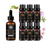 100% puro Jojoba Olio essenziale, Aromaterapia Peony Olio Essenziale Set con dell'olio dell'elemento portante per massaggi, 7x10ml 100% puro Pine Needles oli essenziali Set-ambra,Muschio Bianco Oli...