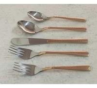 100% Puro Rame Stillness Ancora Posate Cucchiaio Fork Coltello Stoviglie 5 Pezzi