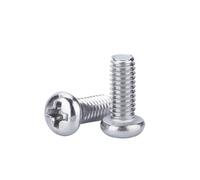 100 pz 1.2/1.4/1.6/2/3 M2 M3 ISO7045 Din7985 GB818 Nichelato Incasso A Croce Rotonda Testa Pan Pm Viti(3mm,PM3)