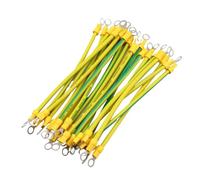 100 pz 30 cm Lunghezza 12 AWG 4mm2 BVR Giallo-Verde Filo di Messa A Terra Solare con Terminali In Rame Armadio Fotovoltaico Ponte Dispersione cavo di terra