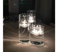 100 pz/50 pz/30 pz/10 pz/1 pezzo, 3,5 cm/1,38 pollici * 2,0 cm/0,59 pollici, Candele galleggianti piccole bianche/rosse impermeabili senza fiamma per vasi cilindrici, matrimoni, compleanni, feste, bab