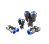 100 pz 50 pz/pacco lotti PY Raccordi Pneumatici Raccordo Aria Tipo Y a 3 vie for Tubo 4mm 6mm 8mm 10mm 12mm Connettori Push In Rapidi(PY-6mm)