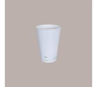 100 Pz Bicchiere Bibita Carta Bianco Biodegradabile Compost 420cc