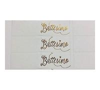 100 PZ Bigliettini bigliettino bomboniera BATTESIMO oro stampa a caldo