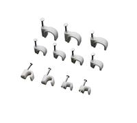 100 pz Cavo fisso 4mm Piatto o Rotondo Clip for cavi con percorso circolare chiodo, Morsetto for cavo a U
