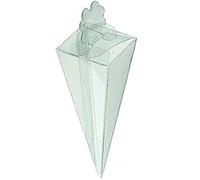 100 pz Cono scatoline portariso in PVC Trasparente 4x4x15 cm portaconfetti Porta Riso bomboniera Astuccio Matrimonio Battesimo Laurea plastica