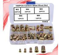 100 pz Dadi Zigrinati Dadi Rivetti Verticali Color Zinco Dadi In Metallo