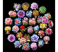 100 Pz Di Moda PET Trasparente Mano Account Adesivi Impermeabili Fai da te Bagagli Taccuino Fiore Adesivi