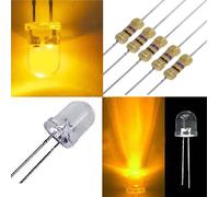 100 Pz. diodi led 10mm alta luminosità RESISTENZE bianco blu verde rosso GRANDI [EEK: A+++]