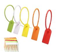 100 Pz Etichette Fascette Plastica, Fascetta Multicolore di Plastica, Plastica Sigilli Sicurezza Etichette, Fascette Plastica, Fascette Anticontraffazione per Abbigliamento e Logistica (5 Colori)