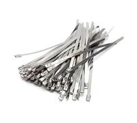 100 pz Fascette metalliche in acciaio inossidabile fascette Zip Wrap Cinghie termiche di scarico Tubo di induzione 4.6mm larghezza 100-700mm 304 Materiale(4.6x450mm)