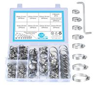 100 PZ Fascette Stringitubo Regolabili 8-44mm, Kit Fascetta Stringitubo Inox Assortite, Fascette Metalliche Stringitubo Tubi Acqua con Cacciavite per Tubo Acqua, Tubo Auto, Tubo Gas