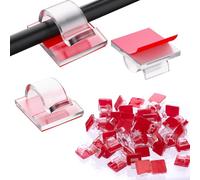 100 Pz Fermacavi Adesivi, Autoadesivo Clip Cavo Gestione Organizer Cavi, Fermacavi Autoadesivi Parete, Supporto Gestione Cable Management per Organizzatore di Cavi TV PC Scrivania Casa Ufficio