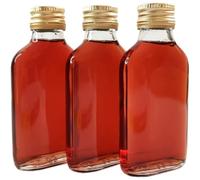 100 pz. Flatmann bottiglia 100 ml con coperchio a vite oro