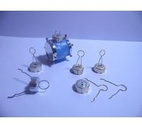 100 pz. GANCI 12,5mm. cappucci per palline natale addobbi gancetti col. argento