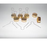 100 pz GANCI per palline di Natale 17,5 mm. cappucci addobbi gancetti dorati