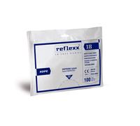 100 pz. - Guanti In Polietilene Alta Densità Hdpe Reflexx R18 - gr. 07 - guanti monouso - busta da 100 pz - trasparente - TAGLIA M - min. 22 cartoni