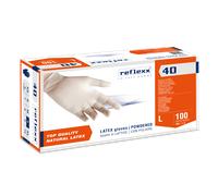 100 pz. - Guanti Lattice con polvere Reflexx R40 - gr. 5,0 - bianco - guanti dentisti odontoiatrici - conf. 100 pezzi - TAGLIA XS - min. 22 cartoni