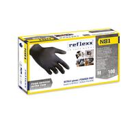 100 pz. - Guanti Nitrile da lavoro Reflexx N81 - gr. 3,2 - ultra sottile - neri - Food line - Senza Polvere - 100% latex free - conf. 100 pezzi - TAGLIA XL - min. 22 cartoni