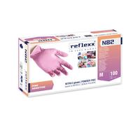 100 pz. - Guanti Nitrile Monouso Reflexx N82 - gr.3,2 - guanti nitrile monouso - Rosa - Senza Polvere - 100% latex free - conf. 100 pezzi - TAGLIA M - min. 22 cartoni