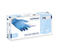 100 pz. - Guanti Nitrile Senza Polvere Reflexx R76 - gr. 3,5 - guanti monouso - Senza Polvere - blu chiaro - 100% latex free - conf. 100 pezzi - TAGLIA M - min. 22 cartoni