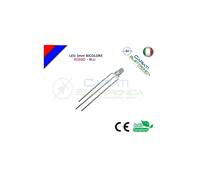 100 PZ Led 3mm Bicolore Rosso Blu 8000mcd CATODO COMUNE 3 Pin