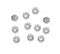 100 pz/lotto 8 10 mm Metallo Sciolto Distanziatore Perline Caps Cono Estremità Cap-Rhodium-8mm