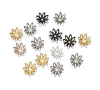 100 pz/Lotto Oro Argento Placcato 10 14mm all'Ingrosso Fiori Perline Caps Allentato Spacer Branelli di Fascino cap per Monili Che Fanno I Risultati FornitureDurability