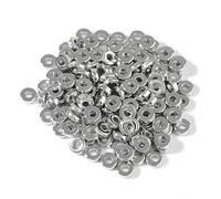 100 pz/lotto Perline D'oro Del Nastro Perline Rotonde e Piatte Perline Distanziatori Allentati Per La Produzione di Gioielli Collana Bracciale FAI DA TE-Rhodium-8mm