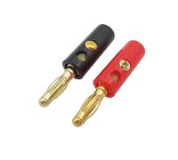100 Pz/lotto Placcato Oro 4mm Spina Maschio a Banana Connettore di Prova Tipo di Vite Spine A Banana Filo Connettori del Cavo Adattatore(50Pair Red Black)