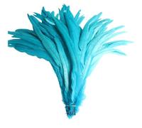 100 pz/lotto tutte le dimensioni colorate piume di gallo per artigianato lungo Carnevale decorazione di nozze blu lago 14-16 pollici 35-40 cm