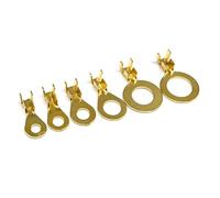 100 pz M3 M4 M5 M6 M8 M10 Capicorda ad anello Occhi Terminali a crimpare in rame Capocorda Connettore del cavo Non isolato Kit di assortimento(Gold,M5 5.2mm)