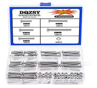 100 pz M5 x 20mm / 25mm / 30mm / 35mm / 40mm Viti a testa bombata esagonale, 304 in acciaio inox filettatura completa Viti per macchina Bulloni Kit dadi