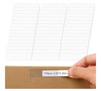 100 PZ Porta Etichette Adesive per Scaffali Impermeabili Sacchetti per Biglietti da Visita 1,6 × 5,75 cm Trasparente Coperture per Etichette Porta Etichette per Biblioteche Scolastiche