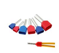 100 PZ Puntali isolati in rame rosso Estremità del cavo Terminale a crimpare Doppio connettore del filo Spille Connettore elettrico TE7508 DGTVE(36,TE16-14)