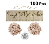 100 Pz Rotondo forma di cuore Tavola da appendere in legno Calendario dei