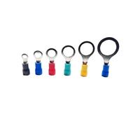 100 Pz RV2.5-3-4-6 Tipo di Pala Connettore del Cavo Isolato Tensione Terminale del Cavo Connettore del Cavo 14AWG Rosso Giallo Verde Blu Nero(Blue,RV2-6(100PCS))