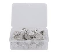 100 Pz Twist Pins Acciaio Inossidabile ABS Antiscivolo Tappezzeria Testa Trasparente Perni a Spirale per Biancheria da Letto