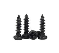 100 pz Vite autofilettante a testa tonda a croce in acciaio al carbonio nero M1.7 M2 .3 .6 M3 .5 M4 M5(16mmx100pcs,M2.6)