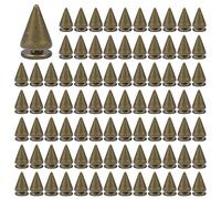 100 Pzi 7x10mm Borchie a Cono Rivetti Punk in Metallo Borchie Decorative Conica Borchie Rivetti Pelle Punk Cono Spikes Filettate Rivet con Vite per Fai Da Te Artigianali Pelle Collare Cintura (Bronzo)