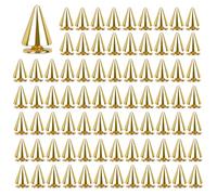 100 Pzi 7x10mm Borchie a Cono Rivetti Punk in Metallo Borchie Decorative Conica Borchie Rivetti Pelle Punk Cono Spikes Filettate Rivet con Vite per Fai Da Te Artigianali Pelle Collare Cintura (Oro)