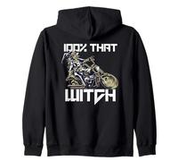 100% Quella Strega Sexy Moto Strega Halloween Meme sul Retro Felpa con Cappuccio