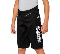 100% R-Core Pantaloncini da bicicletta per giovani, nero, Taglia 24